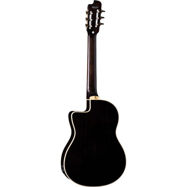 CHITARRA CLASSICA CUTAWAY ELETTRIFICATA SEE THROUGH BLACK - immagine 5